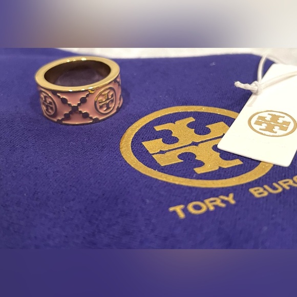 Tory Burch Gold and Pink Enamel  Size 6.
Wide style New No Box. - Picture 3 of 5